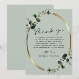 Eucalyptus Gold Moderne kalligrafie Bedankkaart