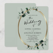 Eucalyptus Gold Moderne kalligrafie Kaart (Voorkant / Achterkant)