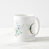 Eucalyptus Gold Monogram Initiaal C Greenery Chic Koffiemok (Voorkant rechts)