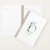 Eucalyptus Gold Monogram Initiaal D Floral Greener Planner (Display)