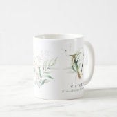 Eucalyptus Gold Monogram Initiaal/Greenery Chic Koffiemok (Voorkant rechts)