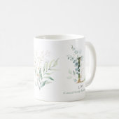 Eucalyptus Gold Monogram Initiaal L Greenery Chic Koffiemok (Voorkant rechts)