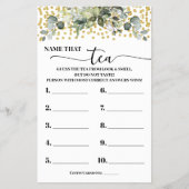 Eucalyptus Gold Naam die Thee Douche Spel Kaart (Voorkant)