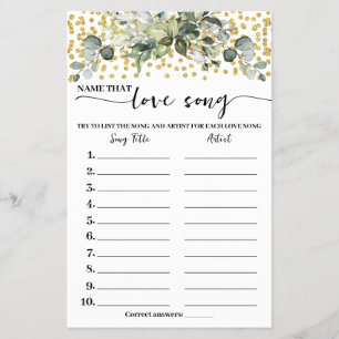 Eucalyptus Gold Naam Liefde Song Douche Spel Kaart