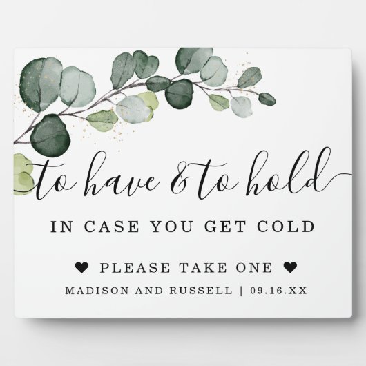 Eucalyptus Gold om een bruiloft te hebben en te ho Fotoplaat (Voorkant)