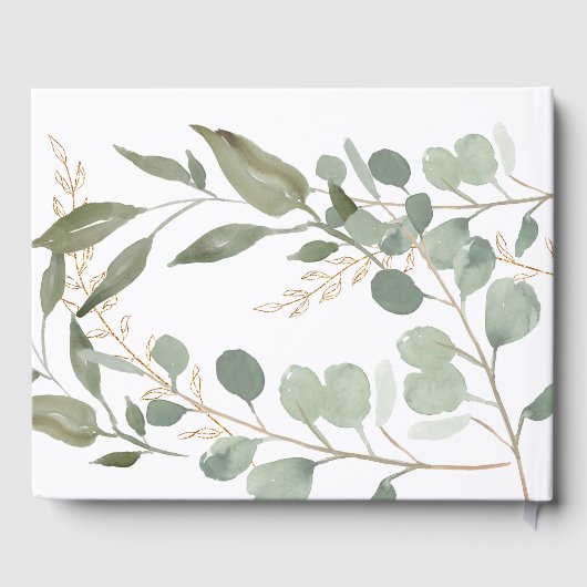 Eucalyptus Gold Photo Memorial Funeral Gastenboek (Achterkant)