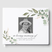 Eucalyptus Gold Photo Memorial Funeral Gastenboek (Voorkant)