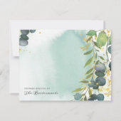 Eucalyptus Gold Photo Vrijgezellenfeest Kaart (Achterkant)