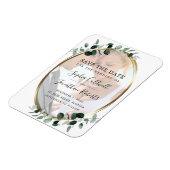 Eucalyptus Gold Photo Weddenschap Save the Date Magneet (Linkerzijde)