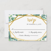 Eucalyptus Gold Rustic Wedding RSVP Kaart (Voorkant)