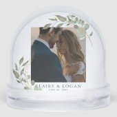 Eucalyptus Gold Sage Green Bruidspaar Sneeuwbol (Achterkant)