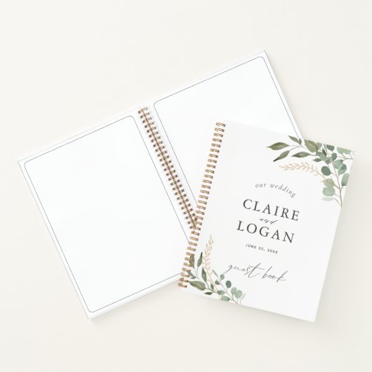 Eucalyptus Gold Sage Green Weddenboek Notitieboek (Binnen)