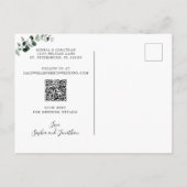 Eucalyptus Gold Sage QR-code De datum opslaan Aankondigingskaart (Achterkant)