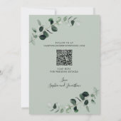 Eucalyptus Gold Sage QR Code Huwelijk Save The Date (Achterkant)