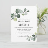 Eucalyptus Gold Splatter Greenery Wedding Kaart (Staand voorkant)
