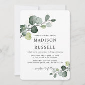 Eucalyptus Gold Splatter Greenery Wedding Kaart (Voorkant)