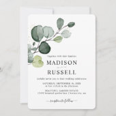 Eucalyptus Gold Splatter Greenery Wedding Kaart (Voorkant)