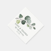 Eucalyptus Gold Splatter Love and Bedankt Servet (Hoek)