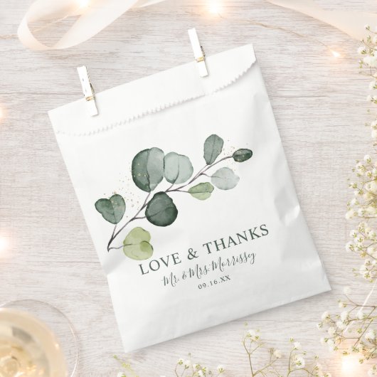 Eucalyptus Gold Splatter Waterverf Bedankzakje (Geknipt)