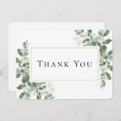 Eucalyptus Gold Sympathie Funeral Bedankkaart (Voorkant / Achterkant)