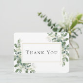 Eucalyptus Gold Sympathie Funeral Bedankkaart (Staand voorkant)