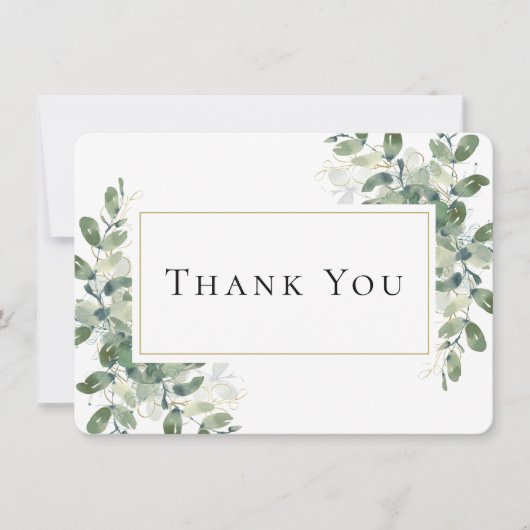 Eucalyptus Gold Sympathie Funeral Bedankkaart (Voorkant)