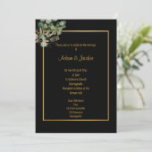 EUCALYPTUS GOLD TRIM ELEGANT WEDING 2 KAART (Staand voorkant)