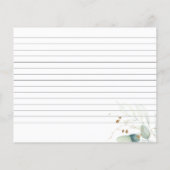 Eucalyptus Gold Vrijgezellenfeest Recipcard (Achterkant)