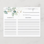 Eucalyptus Gold Vrijgezellenfeest Recipcard (Voorkant)