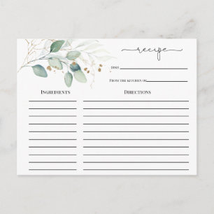 Eucalyptus Gold Vrijgezellenfeest Recipcard Briefkaart