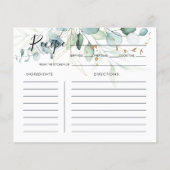 Eucalyptus Gold Vrijgezellenfeest Recipe Kaart (Voorkant)