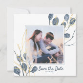 Eucalyptus & Gold Waterverf Tuin Opslaan Datum Kaart (Voorkant)