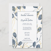 Eucalyptus & Gold Waterverf Tuin Vrijgezellenfeest Kaart (Voorkant)