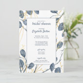 Eucalyptus & Gold Waterverf Tuin Vrijgezellenfeest Kaart (Staand voorkant)