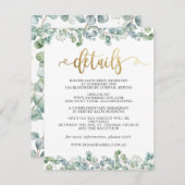 Eucalyptus Gold Wedding Gast Details Informatie Informatiekaartje (Voorkant / Achterkant)