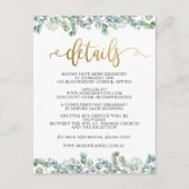 Eucalyptus Gold Wedding Gast Details Informatie Informatiekaartje (Voorkant)