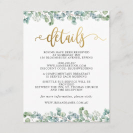 Eucalyptus Gold Wedding Gast Details Informatie Informatiekaartje