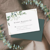 Eucalyptus Gold Wedding RSVP Kaart Notitiekaartje