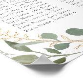 Eucalyptus Gold Wedding Seating Chart Poster (Hoek)