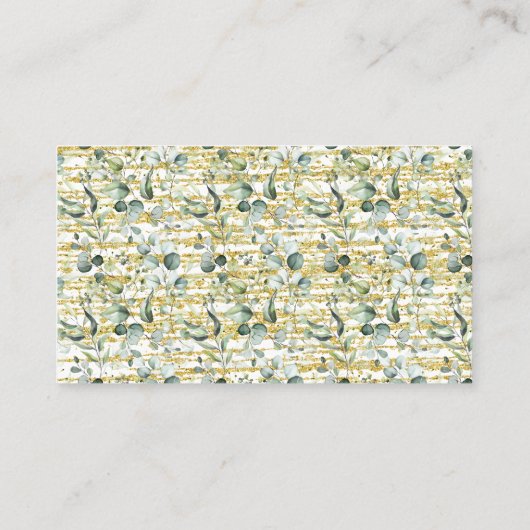 Eucalyptus Gold Wine Raffle Ticket Douche Kaart (Achterkant)