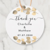 Eucalyptus golden Bedankt voor het huwelijk Bedankjes Labels (Achterkant)