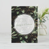 Eucalyptus Golden Boho Elegant Onyx Pampas Black S Save The Date (Staand voorkant)