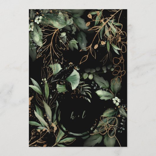 Eucalyptus Golden Boho Elegant Onyx Pampas Black Save The Date (Achterkant)