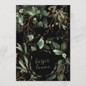 Eucalyptus Golden Boho Elegant Onyx Pampas Black Save The Date (Achterkant)
