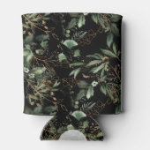 Eucalyptus Golden Boho Elegant Onyx Zwart Bruiloft Blikjeskoeler (Achterkant)