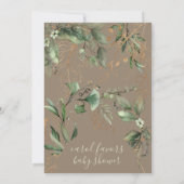 Eucalyptus Golden Boho Modern Blooming Baby shower Kaart (Achterkant)