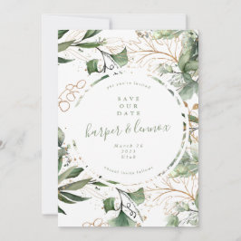 Eucalyptus Golden Boho Modern Herfst Pampas Circle Save The Date