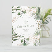 Eucalyptus Golden Boho Modern Herfst Pampas Circle Save The Date (Staand voorkant)