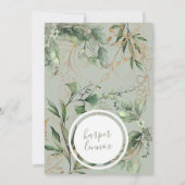 Eucalyptus Golden Boho Modern Herfst Pampas Circle Save The Date (Achterkant)