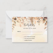Eucalyptus golden fall bruiloft RSVP Note Kaart Notitiekaartje (Voorkant)